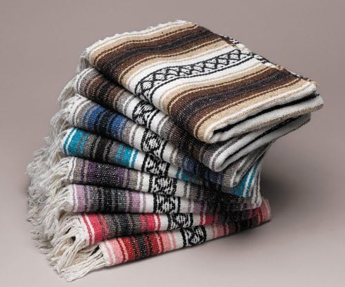 Five Large Authentic Mexican Falsa Blanket Throw Yoga Mexico Wholesale Pack Bulk TM