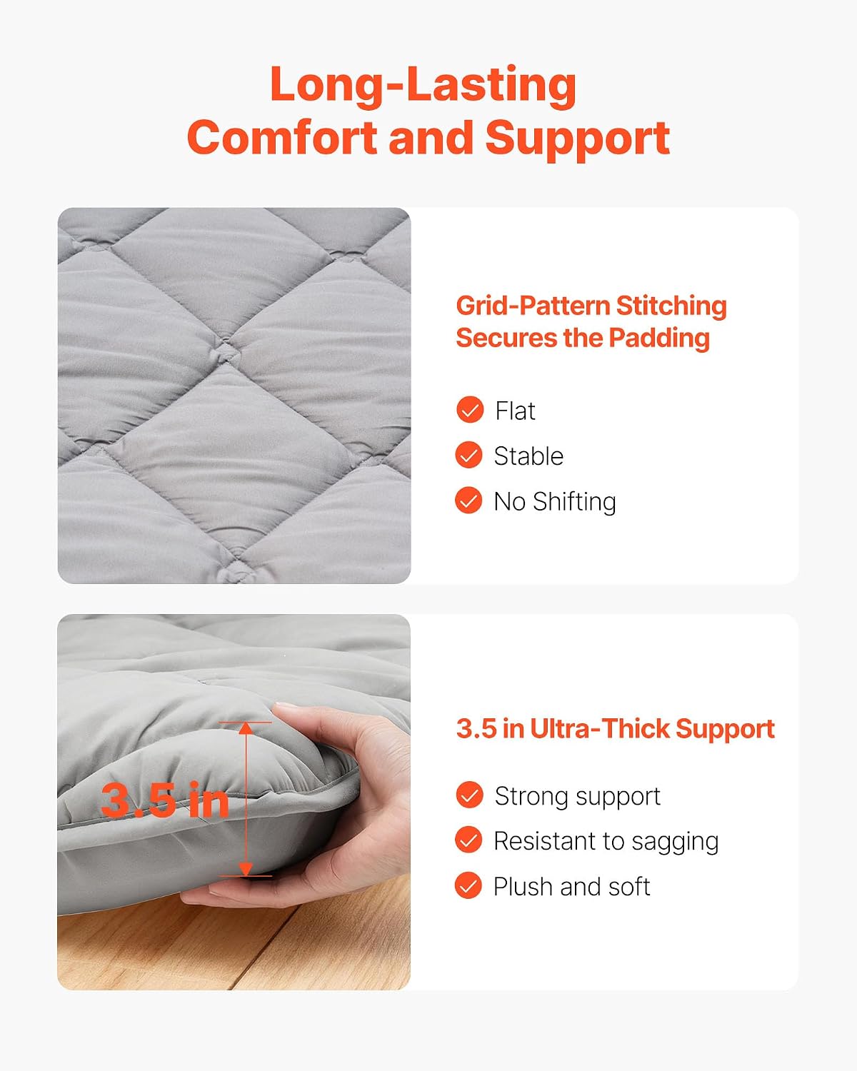 Japanese Floor Mattress, Futon Mattress, 100% High Density Comfortable Foam, Foldable Tatami Mat with Storage Bag, Sleeping Pad for Camping Dormitory Yoga