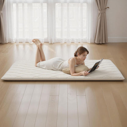 Japanese Floor Mattress, Futon Mattress, 100% High Density Comfortable Foam, Foldable Tatami Mat with Storage Bag, Sleeping Pad for Camping Dormitory Yoga