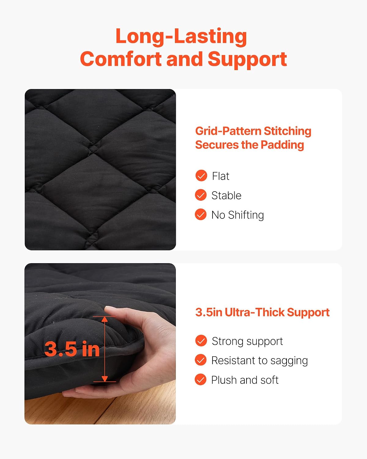 Japanese Floor Mattress, Futon Mattress, 100% High Density Comfortable Foam, Foldable Tatami Mat with Storage Bag, Sleeping Pad for Camping Dormitory Yoga