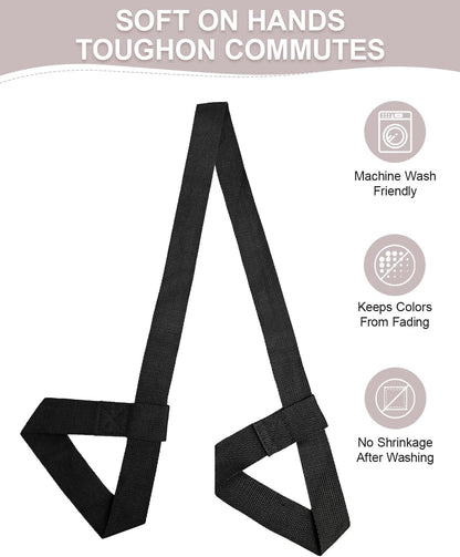 Yoga Mat Strap Carrier with Adjustable Hook-and-Loop for Most Mats
