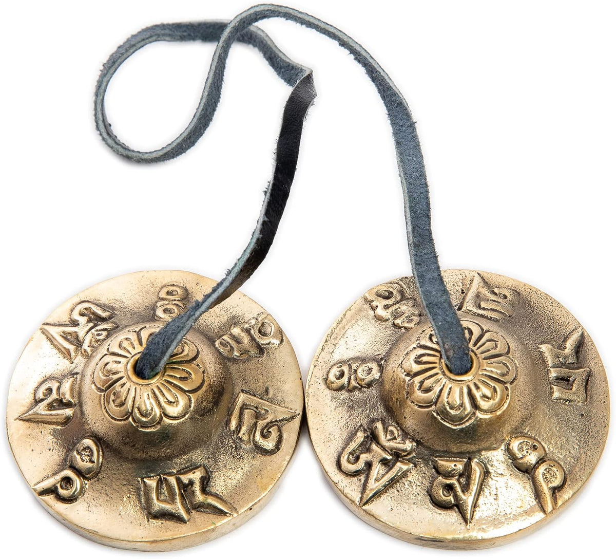 Tingsha Cymbals Bells - Easy To Play - Meditation Mindfulness Chime For Chakra Healing Spiritual Dharma Gifts Handcrafted Tibetan (Ohm Mani)