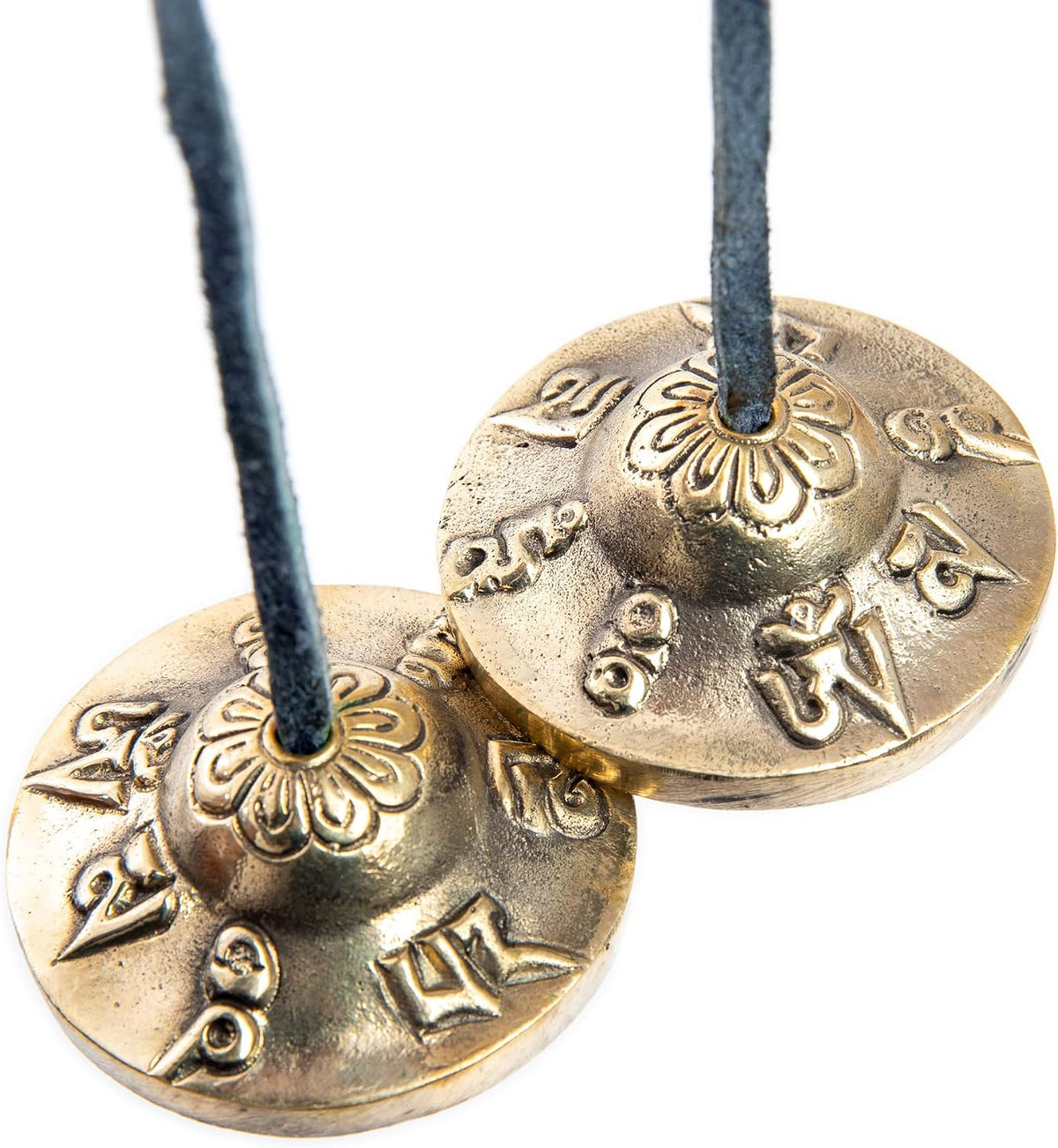 Tingsha Cymbals Bells - Easy To Play - Meditation Mindfulness Chime For Chakra Healing Spiritual Dharma Gifts Handcrafted Tibetan (Ohm Mani)