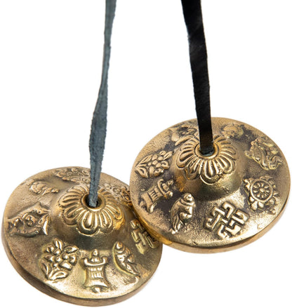 Tingsha Cymbals Bells - Easy To Play - Meditation Mindfulness Chime For Chakra Healing Spiritual Dharma Gifts Handcrafted Tibetan (Ohm Mani)