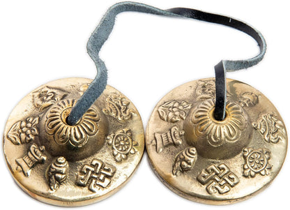 Tingsha Cymbals Bells - Easy To Play - Meditation Mindfulness Chime For Chakra Healing Spiritual Dharma Gifts Handcrafted Tibetan (Ohm Mani)