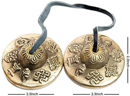 Tingsha Cymbals Bells - Easy To Play - Meditation Mindfulness Chime For Chakra Healing Spiritual Dharma Gifts Handcrafted Tibetan (Ohm Mani)