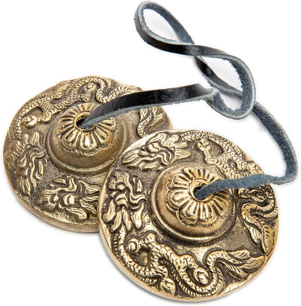 Tingsha Cymbals Bells - Easy To Play - Meditation Mindfulness Chime For Chakra Healing Spiritual Dharma Gifts Handcrafted Tibetan (Ohm Mani)