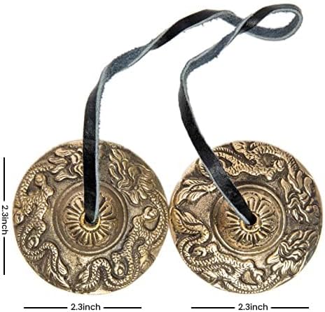 Tingsha Cymbals Bells - Easy To Play - Meditation Mindfulness Chime For Chakra Healing Spiritual Dharma Gifts Handcrafted Tibetan (Ohm Mani)
