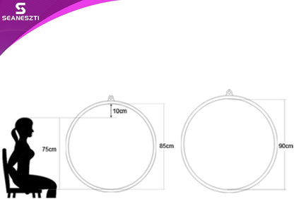 Aerial Hoop, 90cm Lyra Hoop Aerial Rings Equipment for Erial Dancing Yoga Training Circus Props, Aerial Hoop Set Aerial Fitness with Aerial Rigging