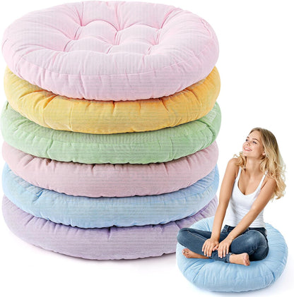 4 Pcs Mixed Colors Large Floor Pillow Cushion, Square 20 x 20
