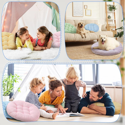 4 Pcs Mixed Colors Large Floor Pillow Cushion, Square 20 x 20