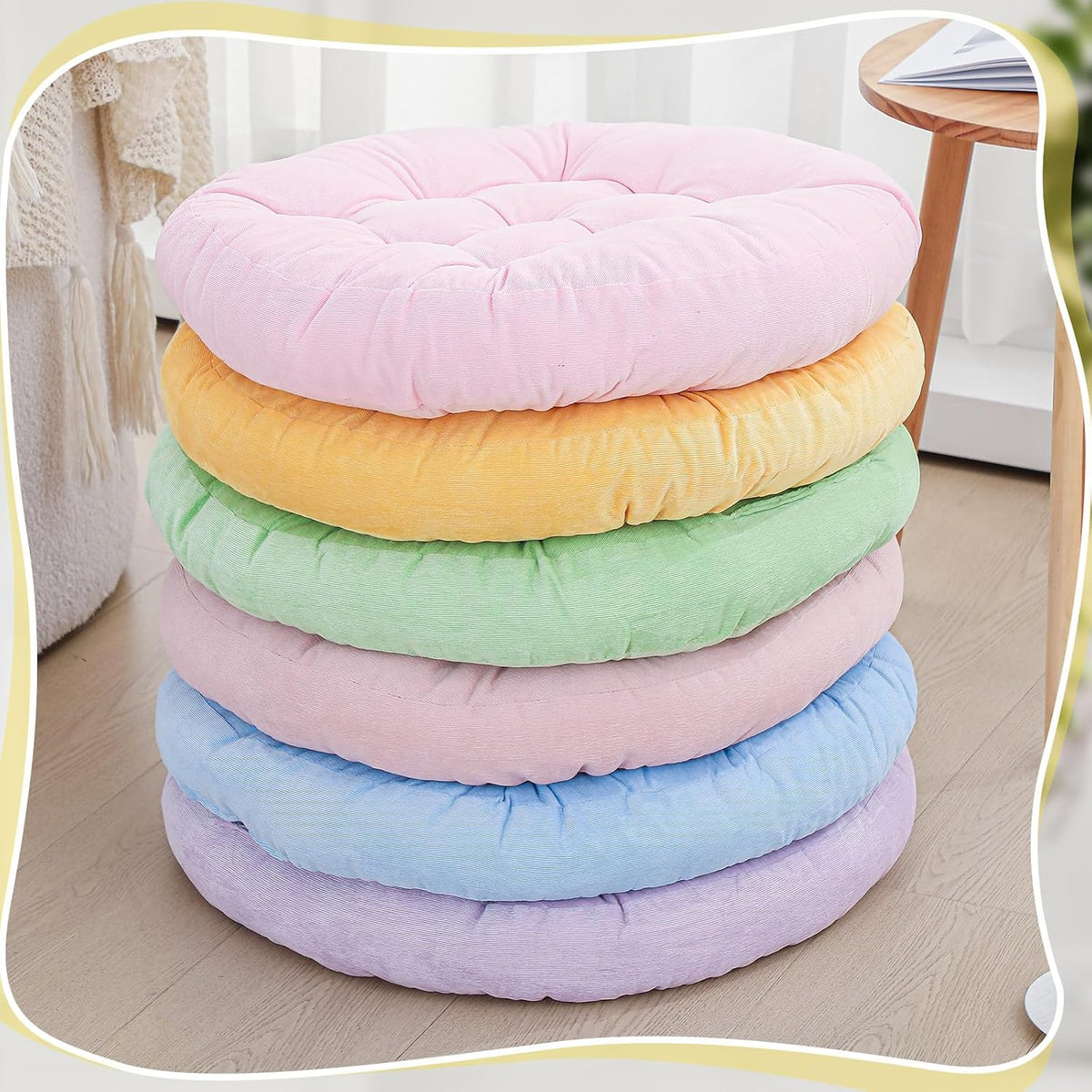 4 Pcs Mixed Colors Large Floor Pillow Cushion, Square 20 x 20