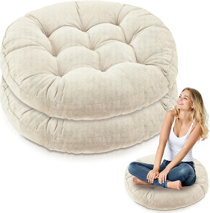 4 Pcs Mixed Colors Large Floor Pillow Cushion, Square 20 x 20