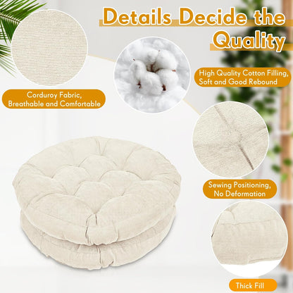 4 Pcs Mixed Colors Large Floor Pillow Cushion, Square 20 x 20