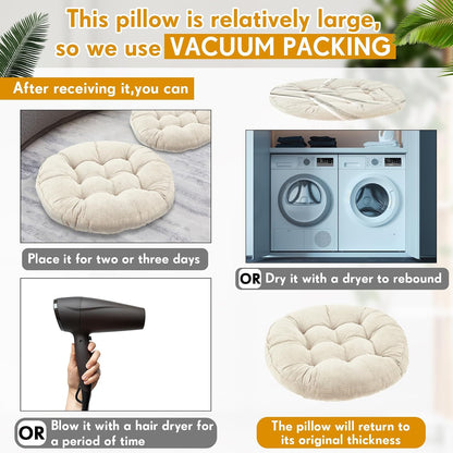 4 Pcs Mixed Colors Large Floor Pillow Cushion, Square 20 x 20