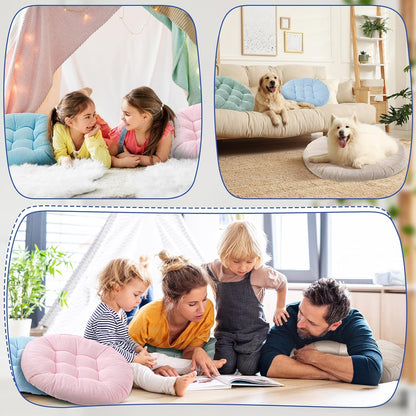 4 Pcs Mixed Colors Large Floor Pillow Cushion, Square 20 x 20