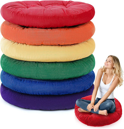 4 Pcs Mixed Colors Large Floor Pillow Cushion, Square 20 x 20