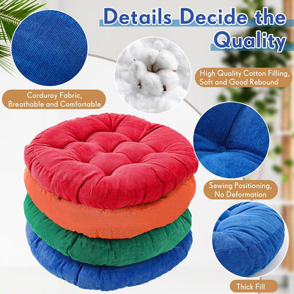 4 Pcs Mixed Colors Large Floor Pillow Cushion, Square 20 x 20