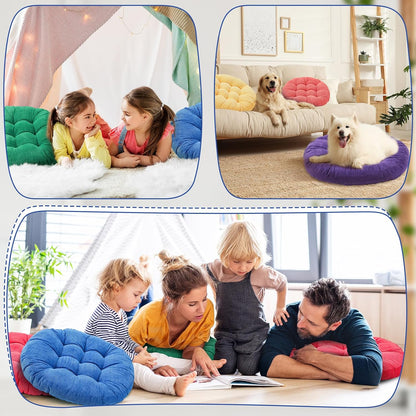 4 Pcs Mixed Colors Large Floor Pillow Cushion, Square 20 x 20