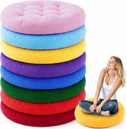 4 Pcs Mixed Colors Large Floor Pillow Cushion, Square 20 x 20
