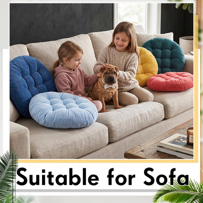 4 Pcs Mixed Colors Large Floor Pillow Cushion, Square 20 x 20