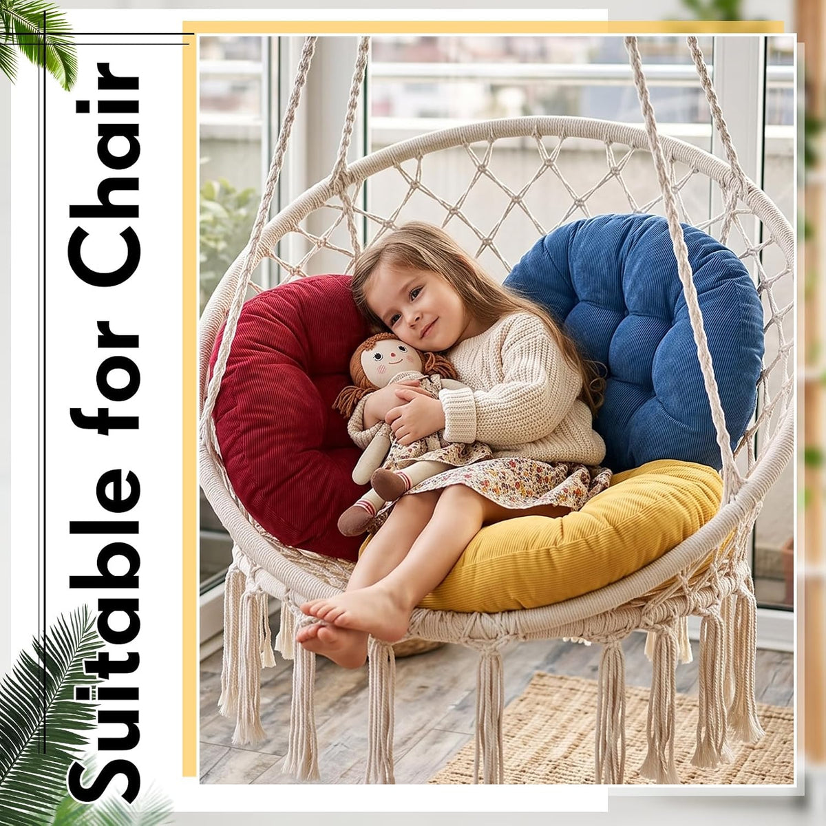 4 Pcs Mixed Colors Large Floor Pillow Cushion, Square 20 x 20