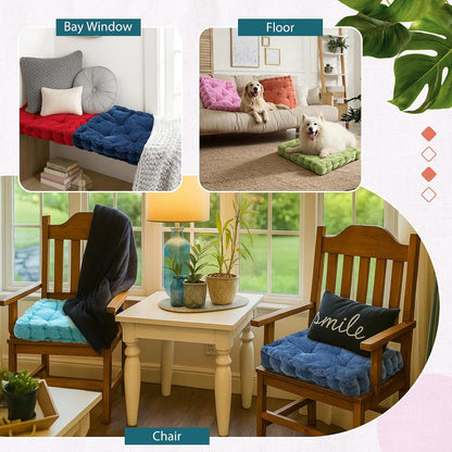 4 Pcs Mixed Colors Large Floor Pillow Cushion, Square 20 x 20