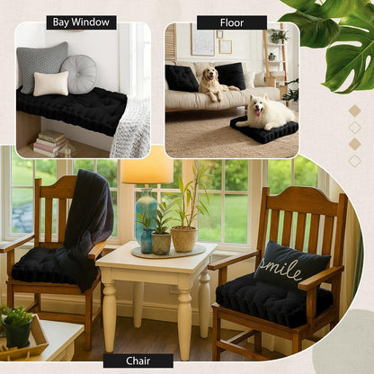 4 Pcs Mixed Colors Large Floor Pillow Cushion, Square 20 x 20