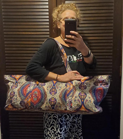 Large Yoga Mat Bag for Women & Men, Full-Zip Gym Bag with Yoga Mat Holder
