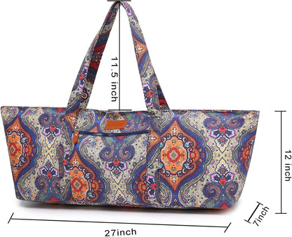 Large Yoga Mat Bag for Women & Men, Full-Zip Gym Bag with Yoga Mat Holder