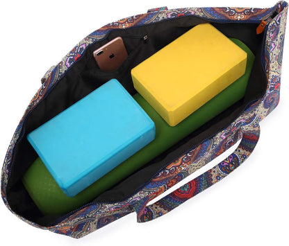 Large Yoga Mat Bag for Women & Men, Full-Zip Gym Bag with Yoga Mat Holder