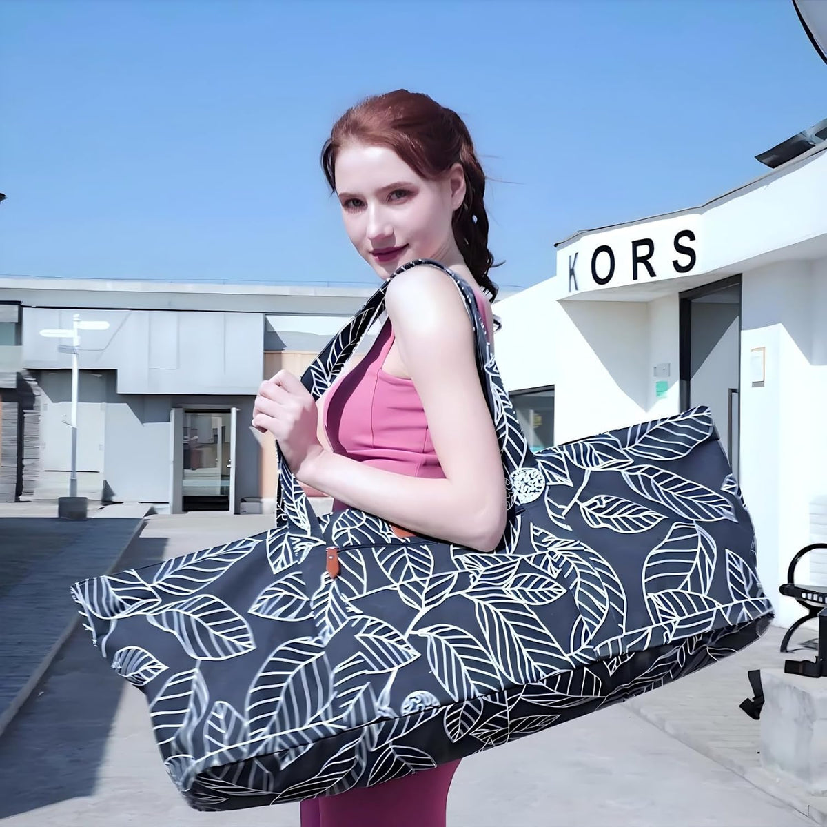 Large Yoga Mat Bag for Women & Men, Full-Zip Gym Bag with Yoga Mat Holder