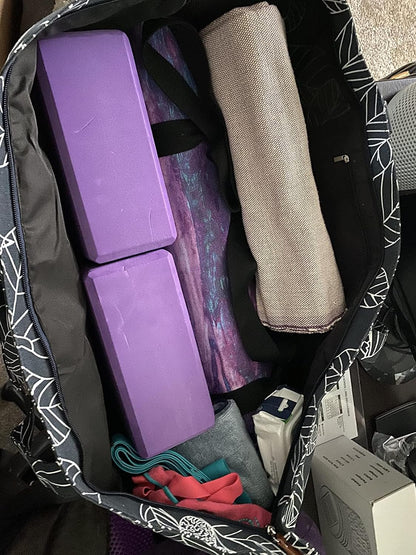 Large Yoga Mat Bag for Women & Men, Full-Zip Gym Bag with Yoga Mat Holder