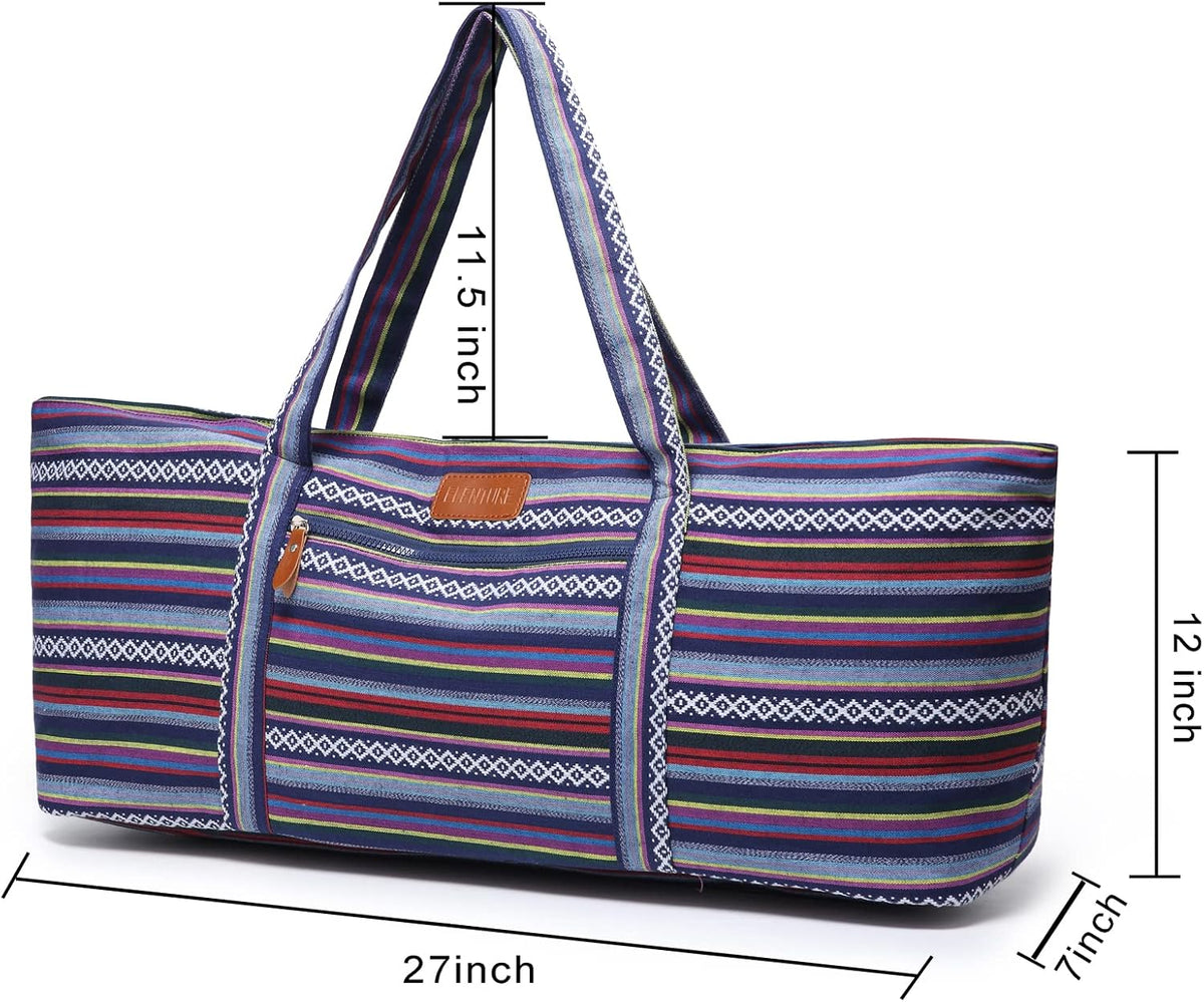 Large Yoga Mat Bag for Women & Men, Full-Zip Gym Bag with Yoga Mat Holder