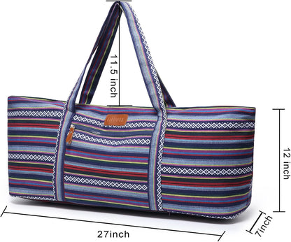 Large Yoga Mat Bag for Women & Men, Full-Zip Gym Bag with Yoga Mat Holder