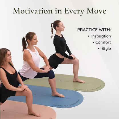 Premium PU Yoga Mat | Sweat-Activated Non-Slip Grip | Natural Rubber Base | Arch-Shaped Design with Carry & Stretch Strap | For Yoga, Pilates & Stretching & Workouts
