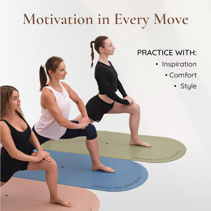 Premium PU Yoga Mat | Sweat-Activated Non-Slip Grip | Natural Rubber Base | Arch-Shaped Design with Carry & Stretch Strap | For Yoga, Pilates & Stretching & Workouts