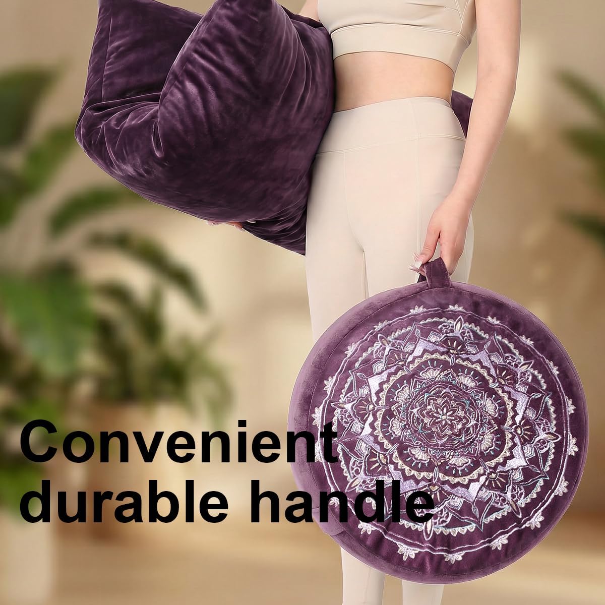 Ultimate Meditation Cushion Set – 2-in-1 Zafu & Zabuton, Buckwheat & Memory Foam, Velvet Cover for Yoga & Mindfulness (Purple)