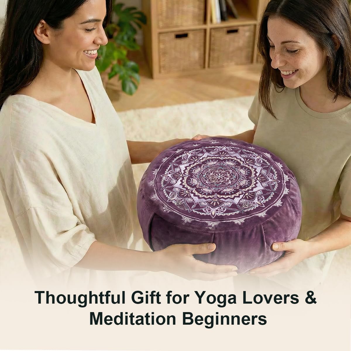 Ultimate Meditation Cushion Set – 2-in-1 Zafu & Zabuton, Buckwheat & Memory Foam, Velvet Cover for Yoga & Mindfulness (Purple)
