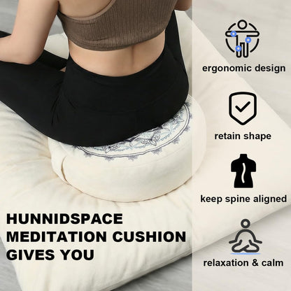 Ultimate Meditation Cushion Set – 2-in-1 Zafu & Zabuton, Buckwheat & Memory Foam, Velvet Cover for Yoga & Mindfulness (Purple)