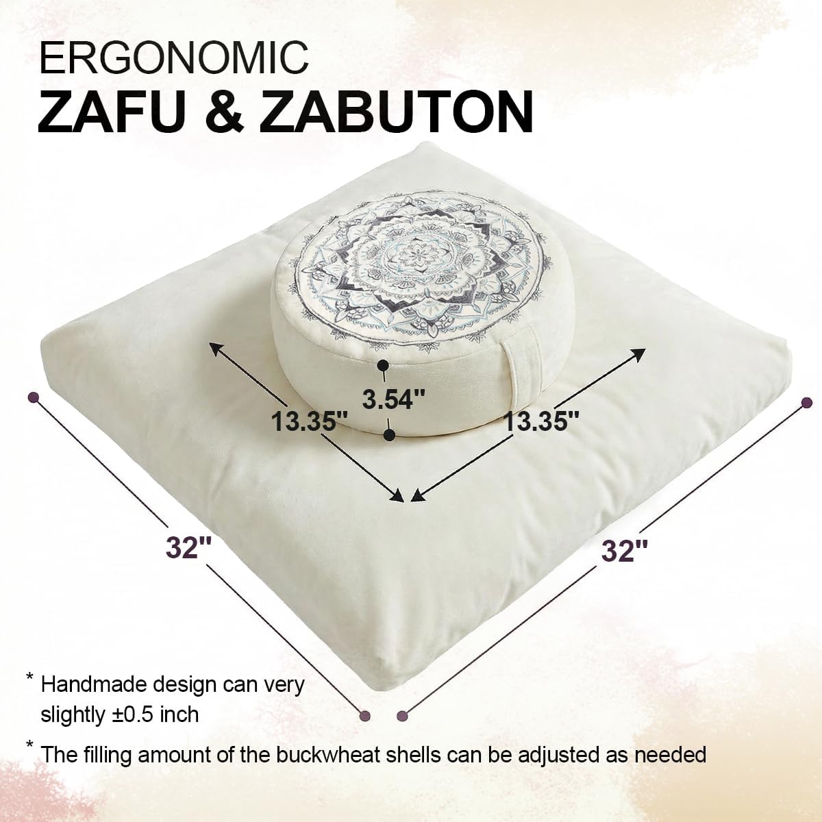 Ultimate Meditation Cushion Set – 2-in-1 Zafu & Zabuton, Buckwheat & Memory Foam, Velvet Cover for Yoga & Mindfulness (Purple)