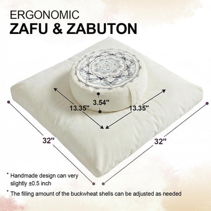 Ultimate Meditation Cushion Set – 2-in-1 Zafu & Zabuton, Buckwheat & Memory Foam, Velvet Cover for Yoga & Mindfulness (Purple)