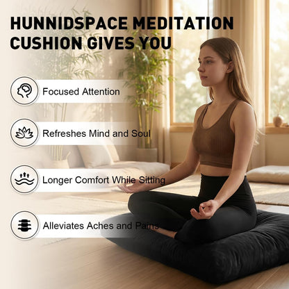 Ultimate Meditation Cushion Set – 2-in-1 Zafu & Zabuton, Buckwheat & Memory Foam, Velvet Cover for Yoga & Mindfulness (Purple)