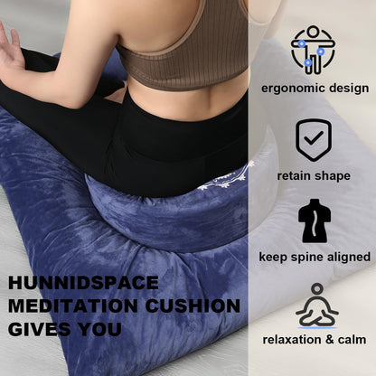 Ultimate Meditation Cushion Set – 2-in-1 Zafu & Zabuton, Buckwheat & Memory Foam, Velvet Cover for Yoga & Mindfulness (Purple)
