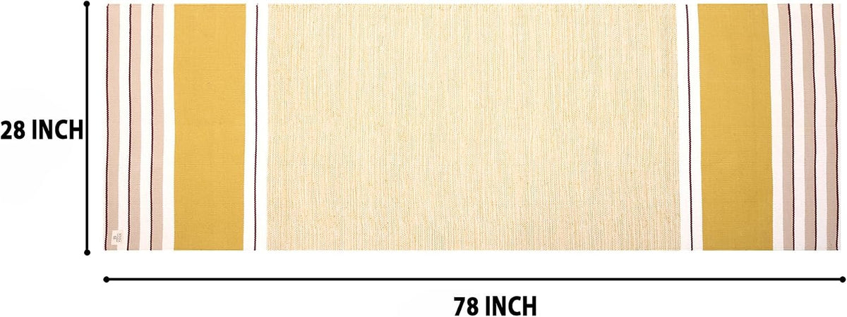 MELLOWBUFF Hand-Woven Cotton Yoga Mat – 100% Natural Cloth Yoga Rug for Hot Yoga, Exercise, Workout, Fitness & Meditation – Absorbent, Washable Yoga Rug, 78 x 28 Inches
