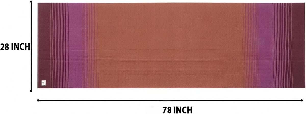 MELLOWBUFF Hand-Woven Cotton Yoga Mat – 100% Natural Cloth Yoga Rug for Hot Yoga, Exercise, Workout, Fitness & Meditation – Absorbent, Washable Yoga Rug, 78 x 28 Inches