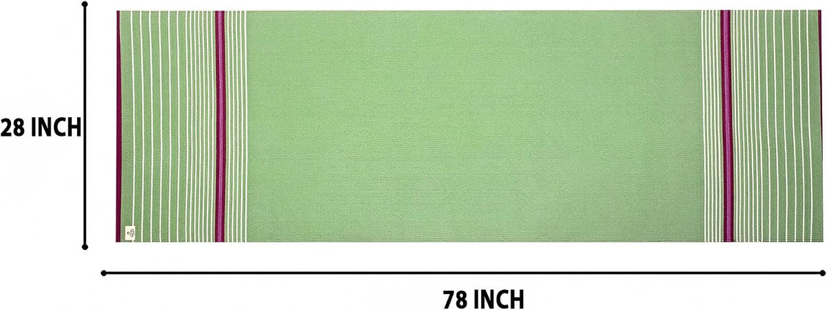 MELLOWBUFF Hand-Woven Cotton Yoga Mat – 100% Natural Cloth Yoga Rug for Hot Yoga, Exercise, Workout, Fitness & Meditation – Absorbent, Washable Yoga Rug, 78 x 28 Inches