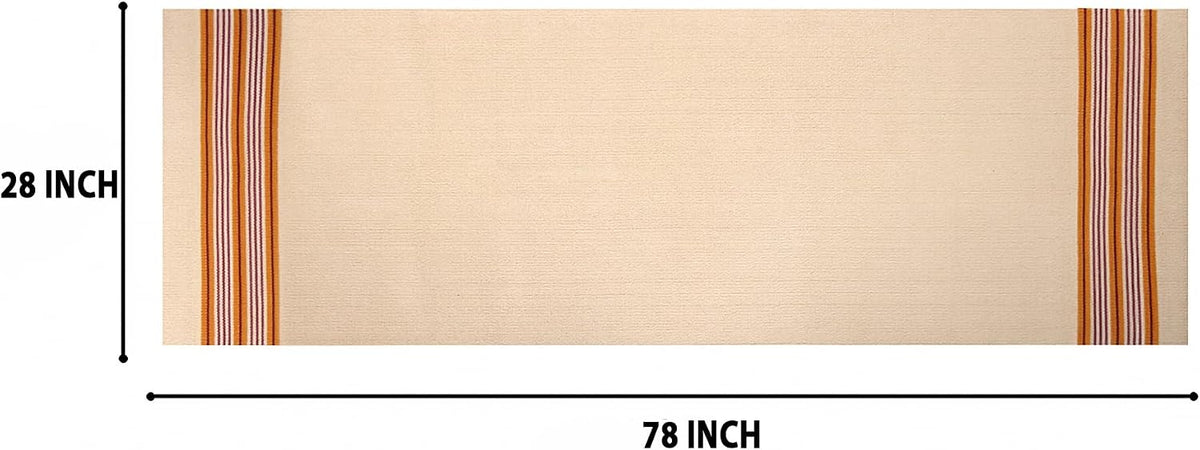 MELLOWBUFF Hand-Woven Cotton Yoga Mat – 100% Natural Cloth Yoga Rug for Hot Yoga, Exercise, Workout, Fitness & Meditation – Absorbent, Washable Yoga Rug, 78 x 28 Inches