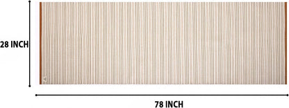 MELLOWBUFF Hand-Woven Cotton Yoga Mat – 100% Natural Cloth Yoga Rug for Hot Yoga, Exercise, Workout, Fitness & Meditation – Absorbent, Washable Yoga Rug, 78 x 28 Inches