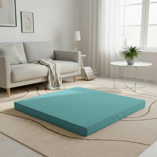 Velvet Zabuton Meditation Mat - Large Floor Pillow for Adults & Yoga Meditation Cushion - High Density Foam Floor Seating with Washable Cover, 31x31 Inch (Green)